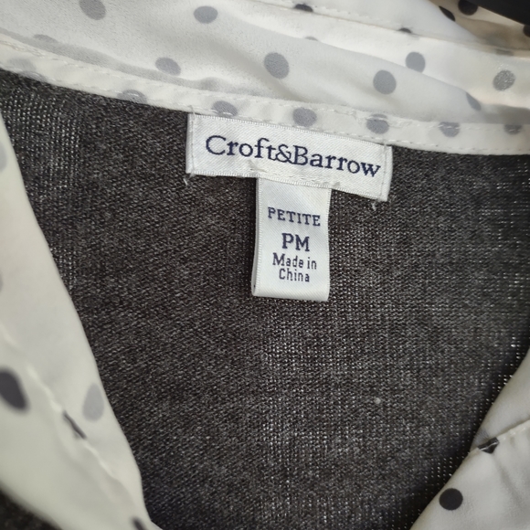 Croft & Barrow grey sweater mock layers - Picture 4 of 5